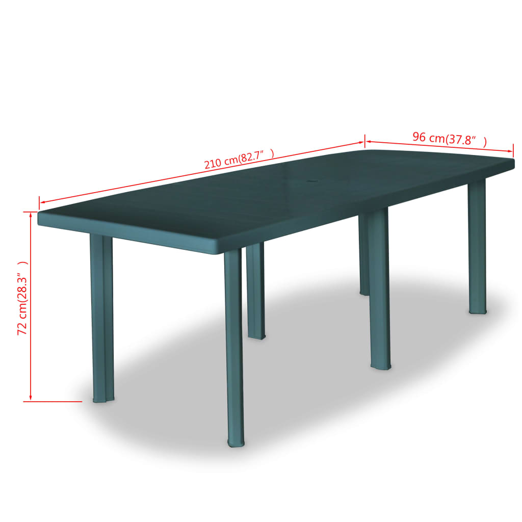 vidaXL Patio Table Outdoor Garden Deck Dining Table with Umbrella Hole Plastic-33
