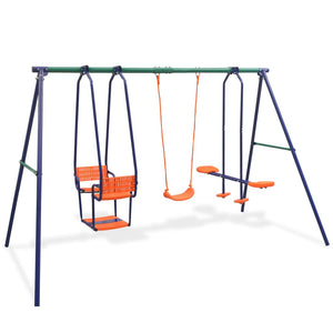 vidaXL Swing Set with 5 Seats Orange-0