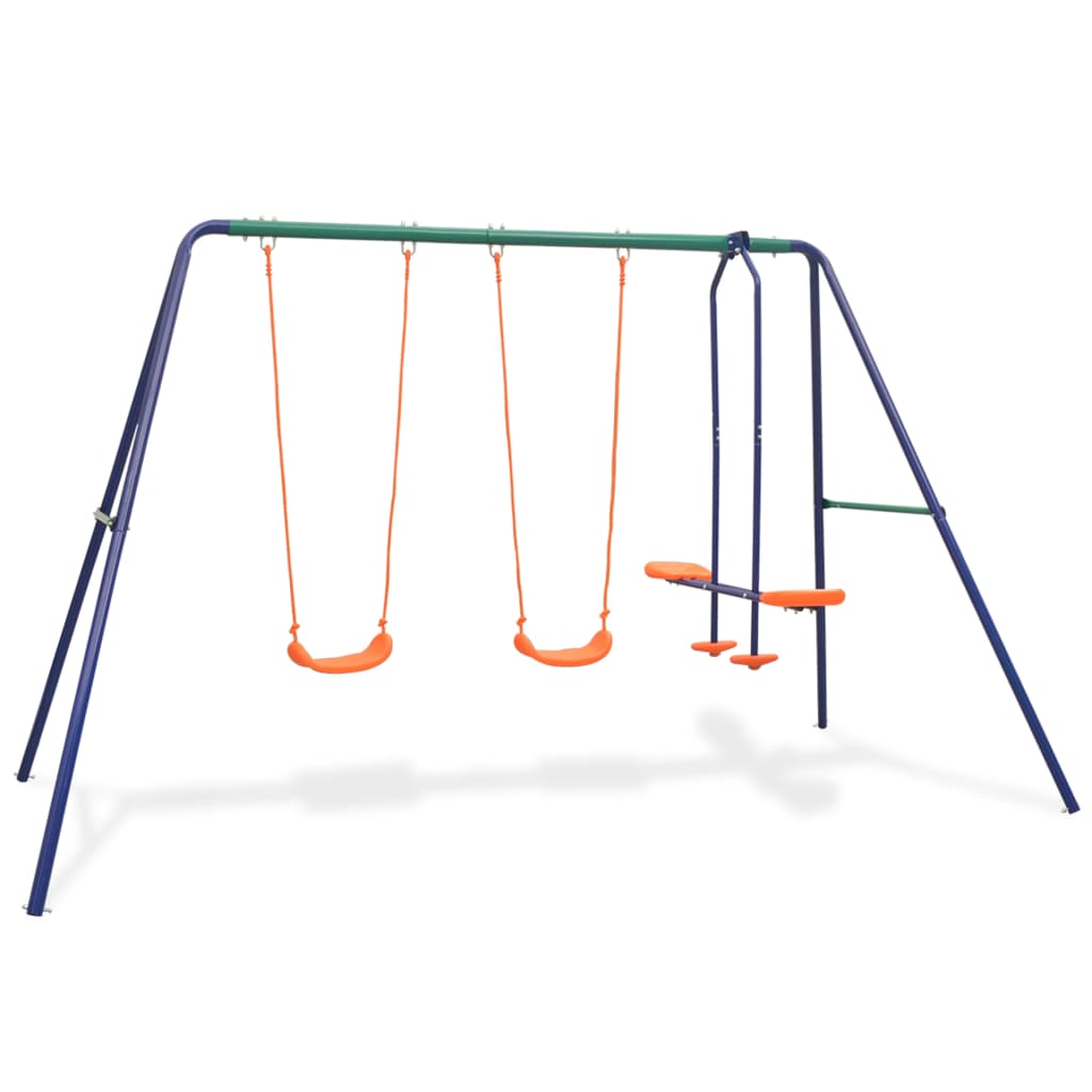 vidaXL Swing Set with 4 Seats Orange-0