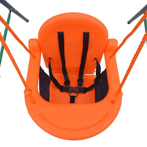 vidaXL Toddler Swing Set with Safety Harness Orange-4