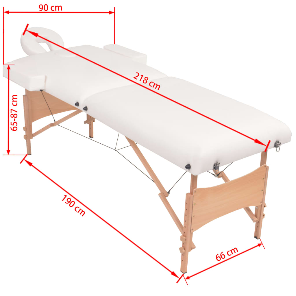 vidaXL Massage Table and Stool Set Beauty Couch Therapy Bed 2 Zones Thick-15