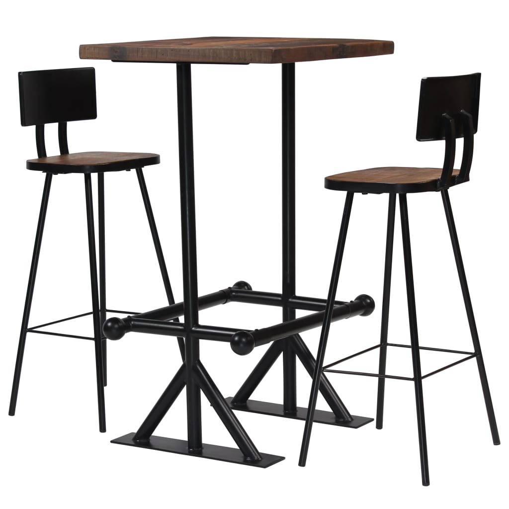 vidaXL Bar Table and Chair Set Kitchen Dining Table Set Solid Reclaimed Wood-1