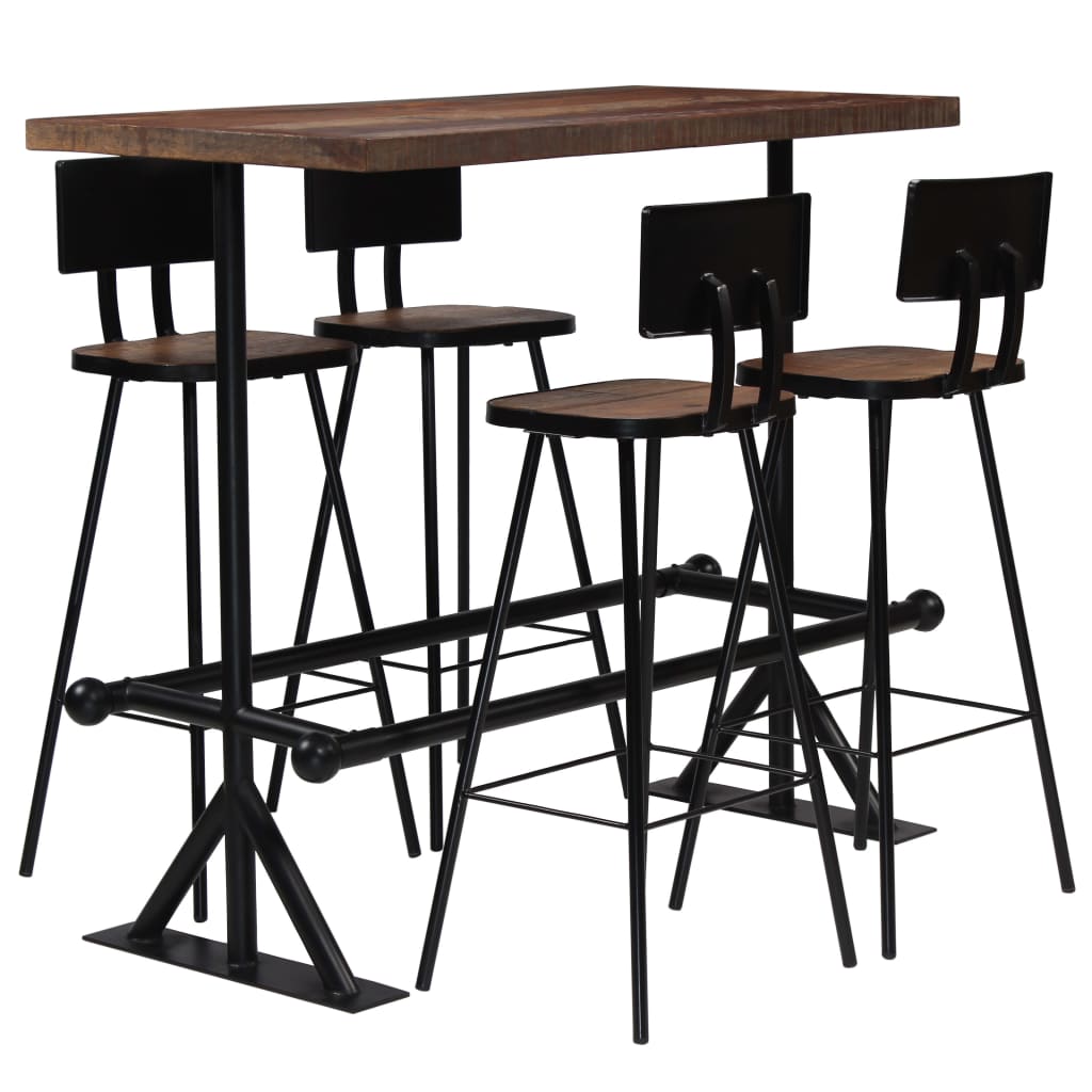 vidaXL Bar Table and Chair Set Kitchen Dining Table Set Solid Reclaimed Wood-6