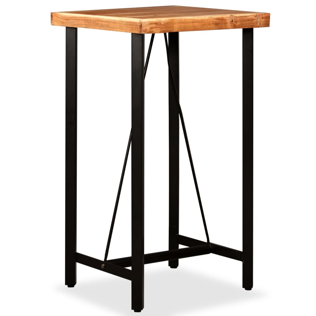 vidaXL Bar Table Pub Table Bistro Table for Dining Room Solid Acacia Wood-1