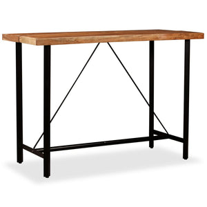 vidaXL Bar Table Pub Table Bistro Table for Dining Room Solid Acacia Wood-14