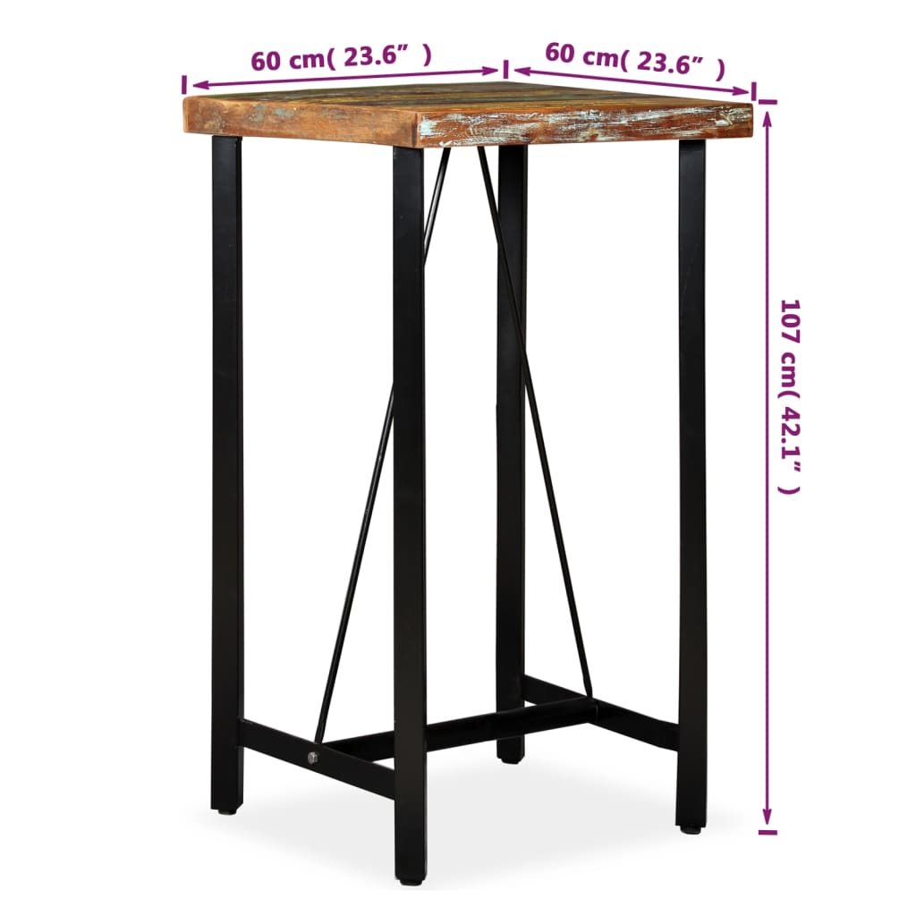 vidaXL Bar Table Pub Table Bistro Table for Dining Room Solid Reclaimed Wood-8