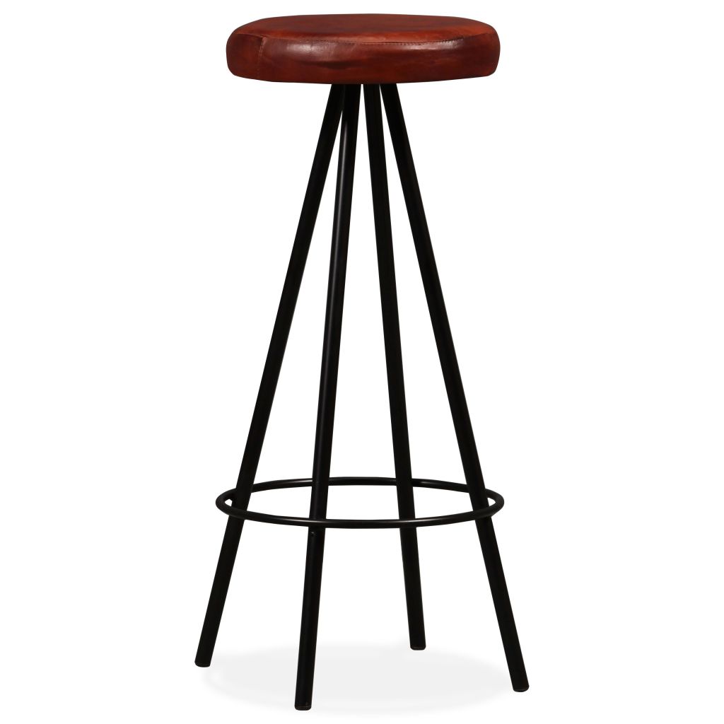 vidaXL Bar Stool Bar Seat Counter Height Island Stool for Pub Real Leather-17