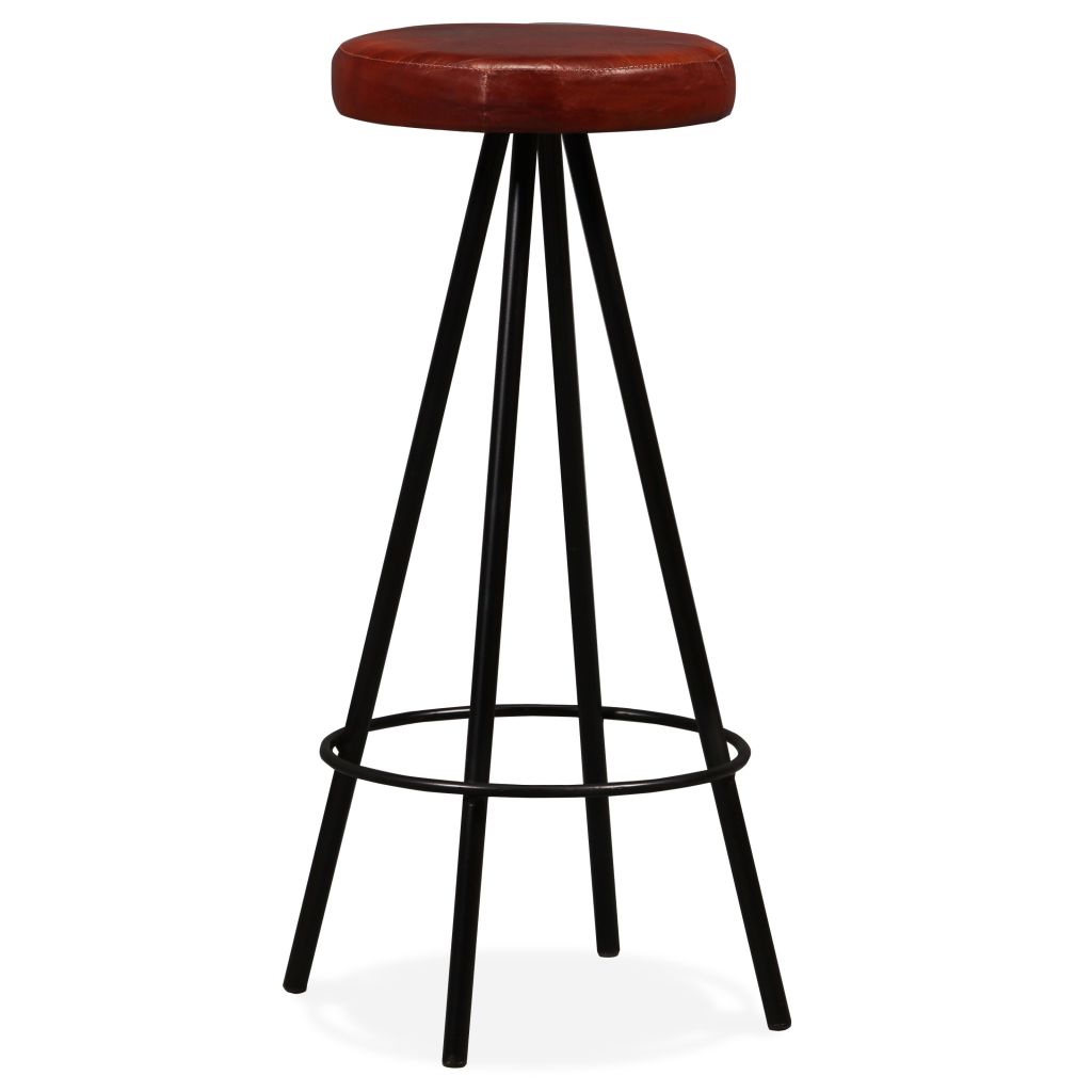 vidaXL Bar Stool Bar Seat Counter Height Island Stool for Pub Real Leather-20