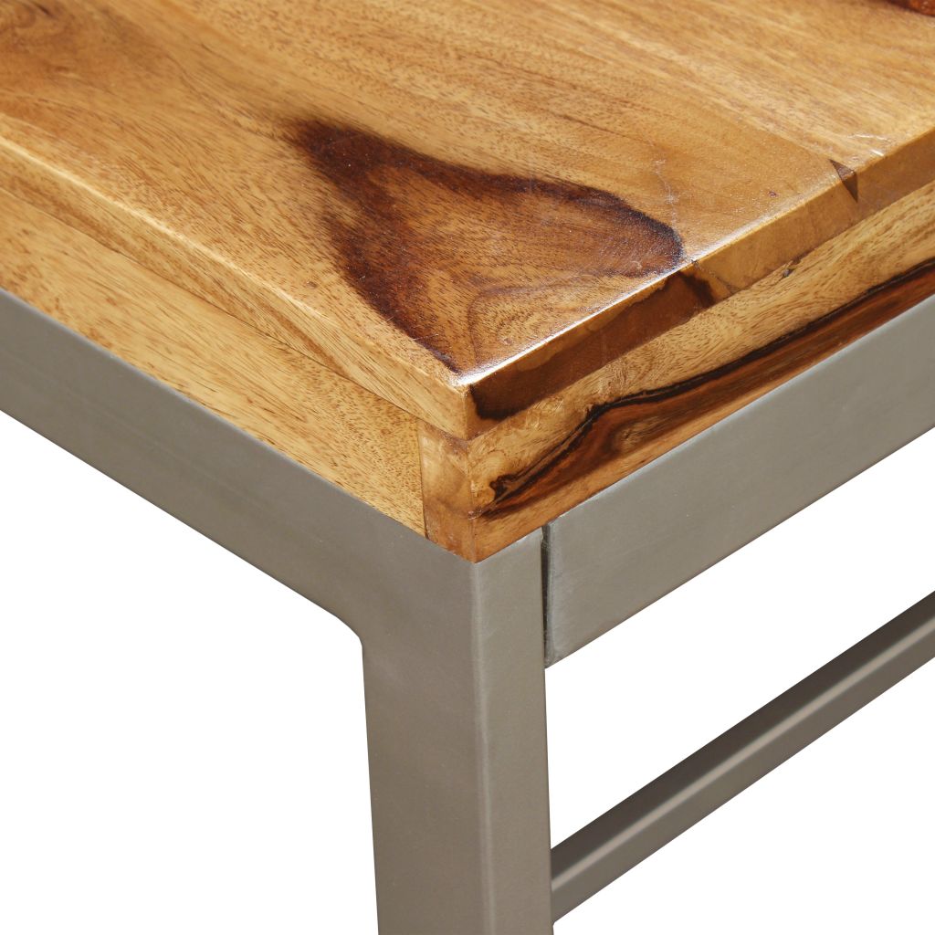 vidaXL Dining Table Solid Sheesham Wood and Steel 70.9"-6