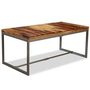 vidaXL Dining Table Solid Sheesham Wood and Steel 70.9"-10