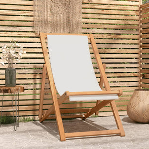 vidaXL Deck Chair Teak 22.1"x41.3"x37.8" Blue-1