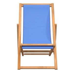 vidaXL Deck Chair Teak 22.1"x41.3"x37.8" Blue-49