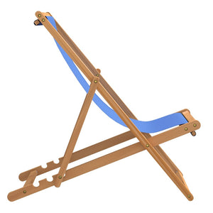 vidaXL Deck Chair Teak 22.1"x41.3"x37.8" Blue-55