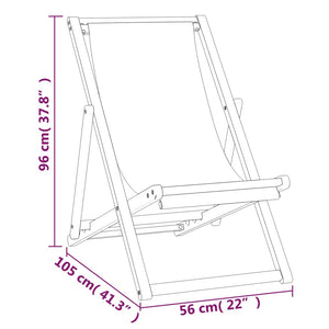 vidaXL Deck Chair Teak 22.1"x41.3"x37.8" Blue-21