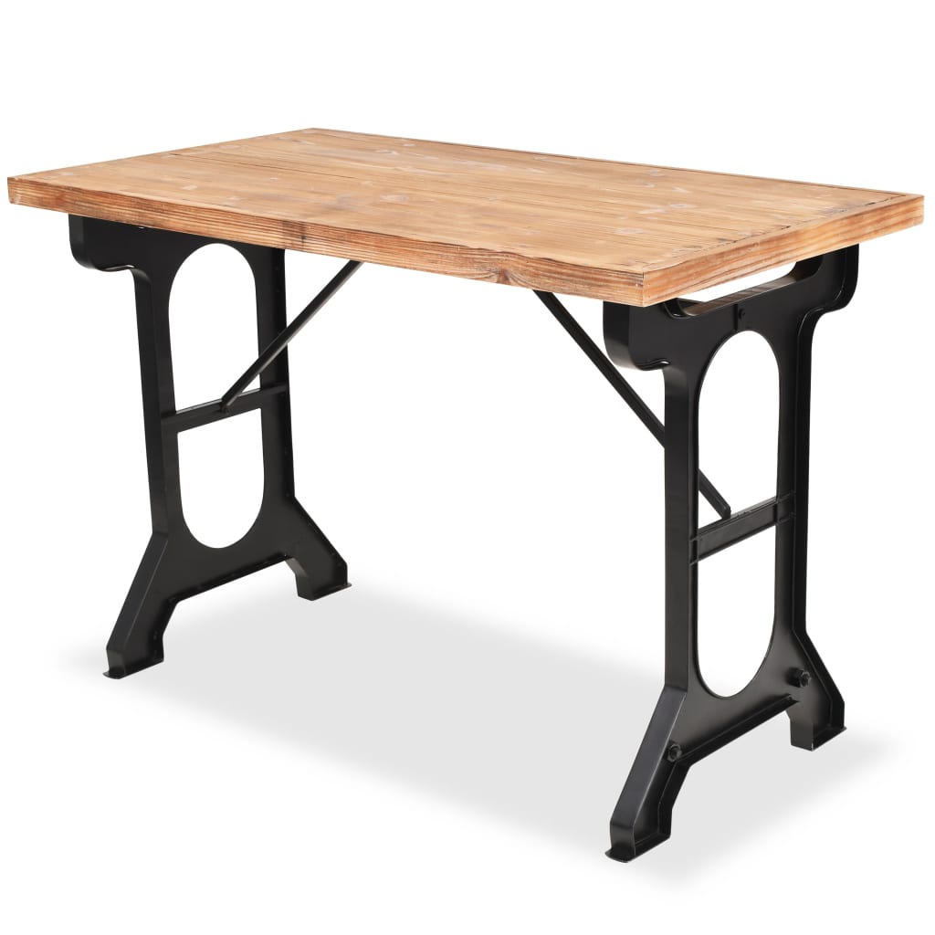 vidaXL Dining Table Solid Fir Wood Top 48"x25.6"x32.3"-0