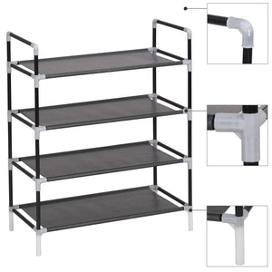 vidaXL Shoe Rack 4-Tier Shoe Storage Organizer Shelf Holder for Entryway Metal-4