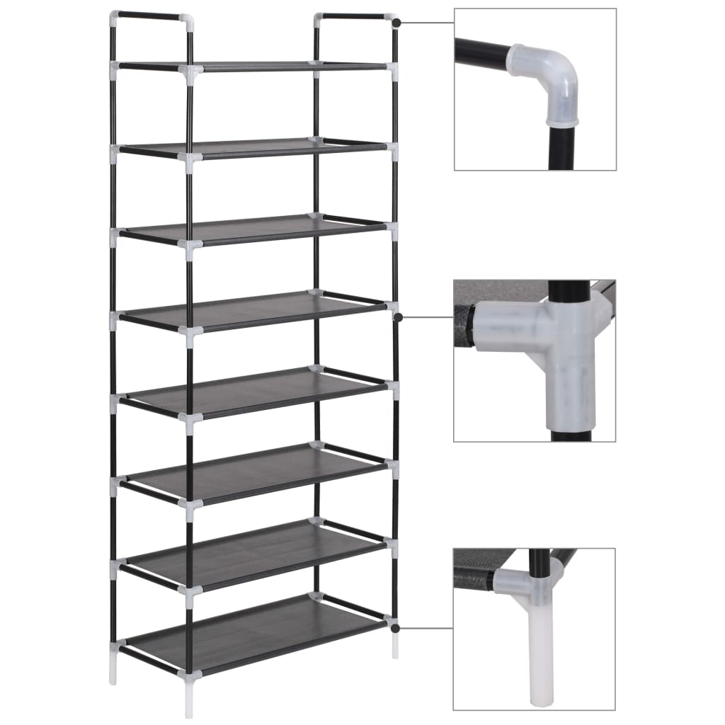 vidaXL Shoe Rack 4-Tier Shoe Storage Organizer Shelf Holder for Entryway Metal-6