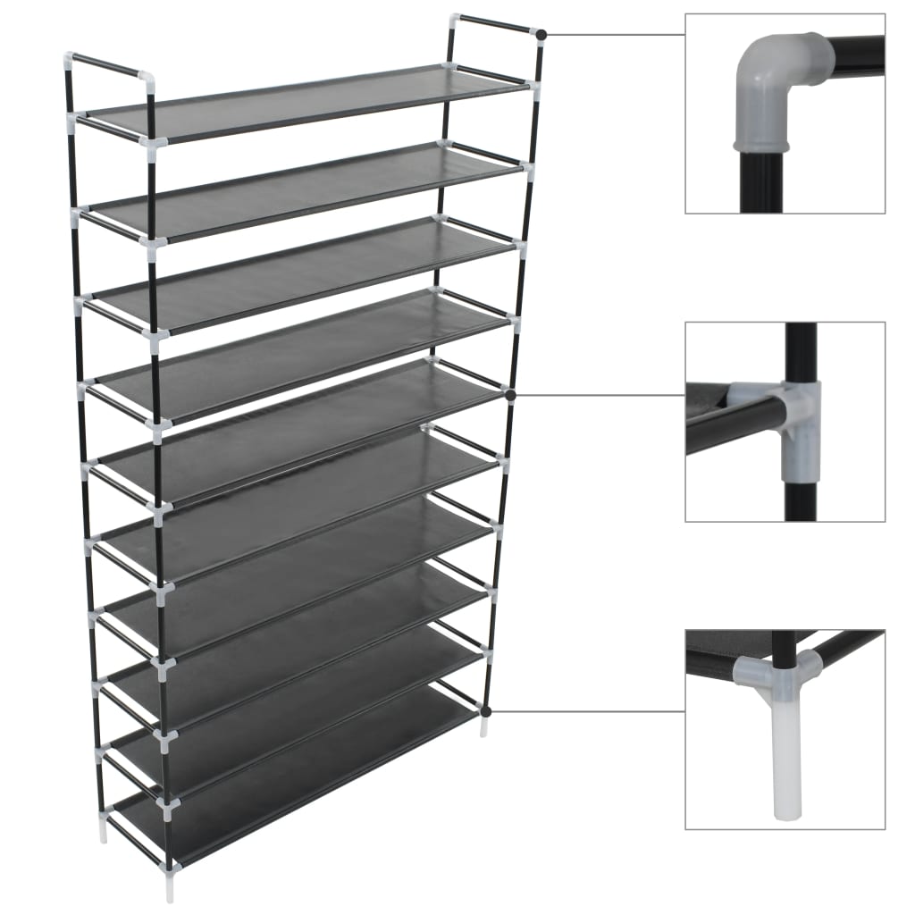 vidaXL Shoe Rack 4-Tier Shoe Storage Organizer Shelf Holder for Entryway Metal-3