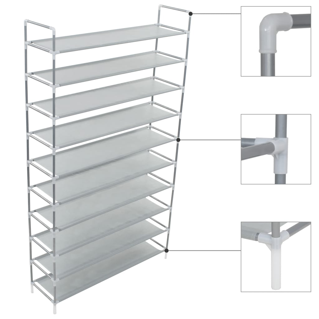 vidaXL Shoe Rack 4-Tier Shoe Storage Organizer Shelf Holder for Entryway Metal-2