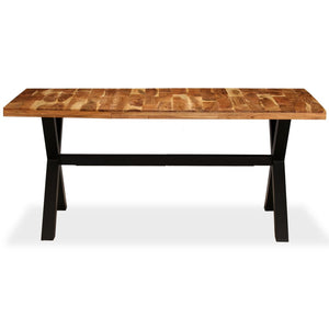 vidaXL Dining Table Kitchen Dining Room Table Solid Acacia and Mango Wood-3