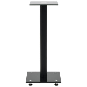 vidaXL Speaker Stands 2 pcs Tempered Glass 1 Pillar Design Black-2