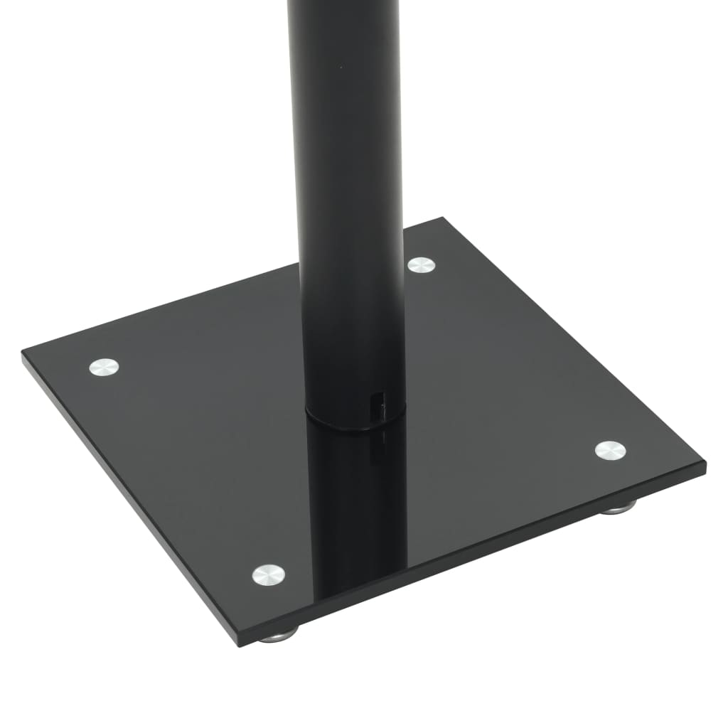 vidaXL Speaker Stands 2 pcs Tempered Glass 1 Pillar Design Black-3