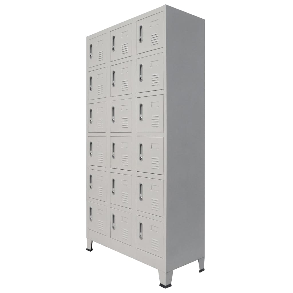 vidaXL Locker Cabinet with 18 Compartments Metal 35.4"x15.7"x70.9"-0