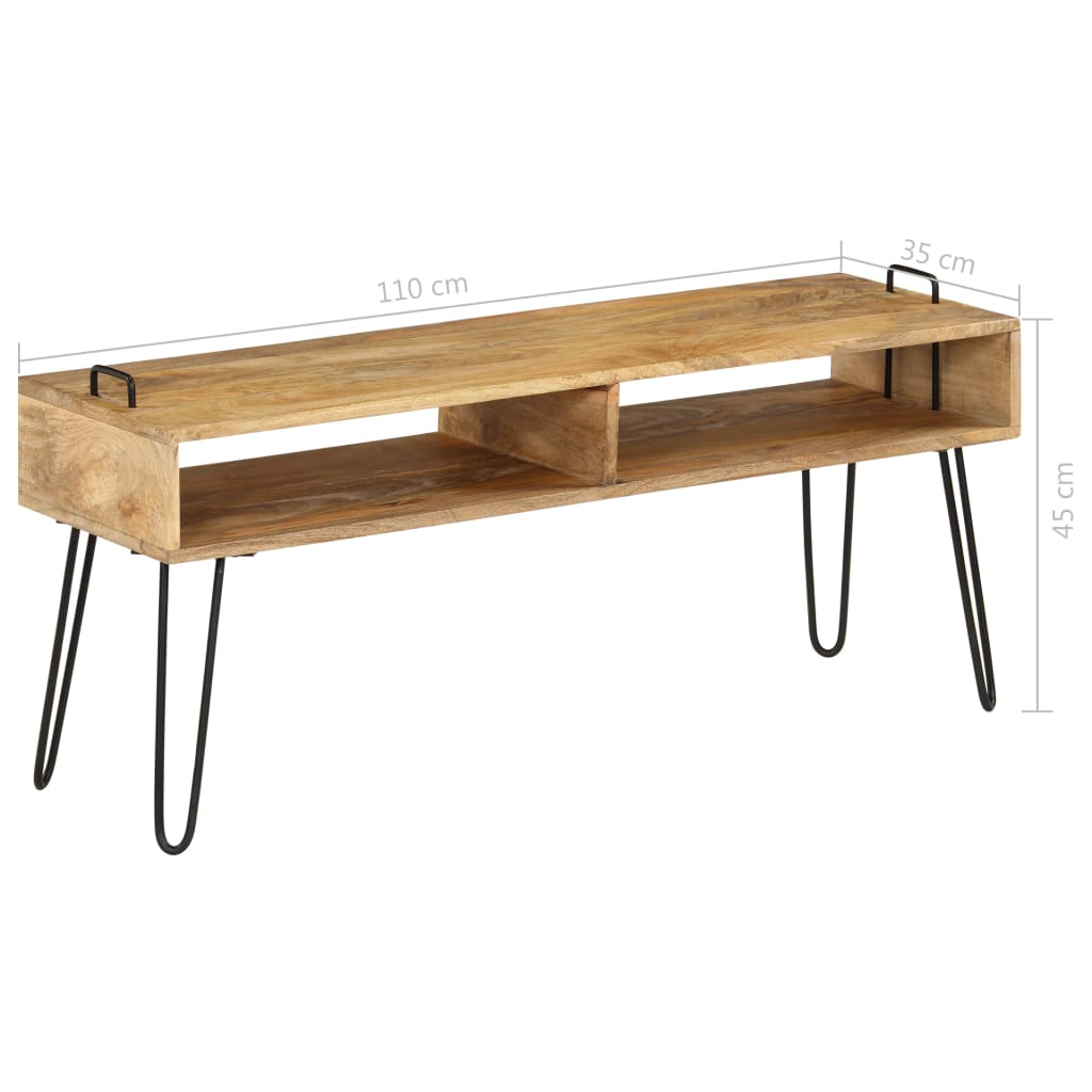 vidaXL TV Stand Solid Mango Wood 43.3"x13.8"x17.7"-0