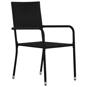 vidaXL Patio Dining Chairs Outdoor Rattan Wicker Dining Chair Poly Rattan-14