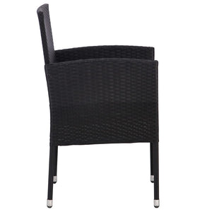 vidaXL Patio Chair 2 Pcs Patio Rattan Dining Chair with Cushions Poly Rattan-19