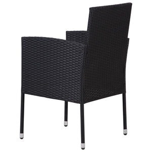 vidaXL Patio Chair 2 Pcs Patio Rattan Dining Chair with Cushions Poly Rattan-21