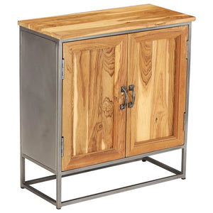 vidaXL Sideboard Recycled Teak and Steel 25.6"x11.8"x27.6"-10