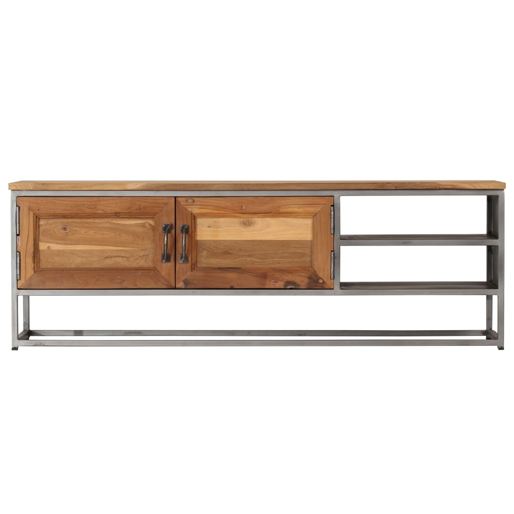 vidaXL TV Stand Recycled Teak and Steel 47.2"x11.8"x15.7"-2