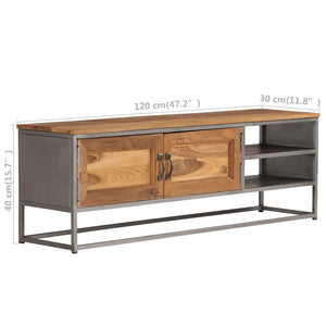 vidaXL TV Stand Recycled Teak and Steel 47.2"x11.8"x15.7"-0