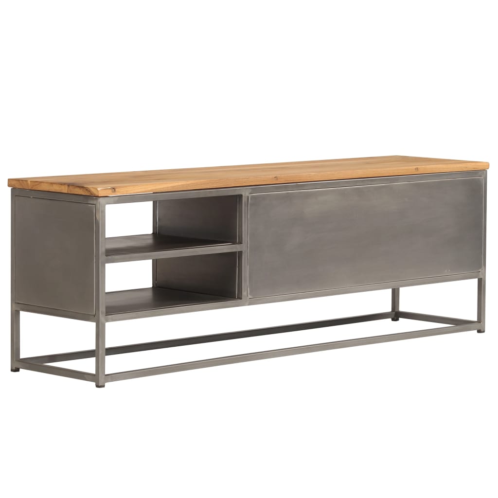 vidaXL TV Stand Recycled Teak and Steel 47.2"x11.8"x15.7"-3