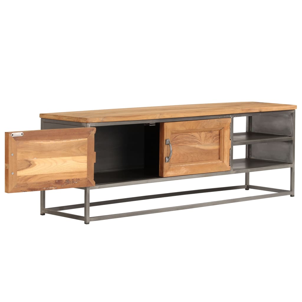 vidaXL TV Stand Recycled Teak and Steel 47.2"x11.8"x15.7"-5