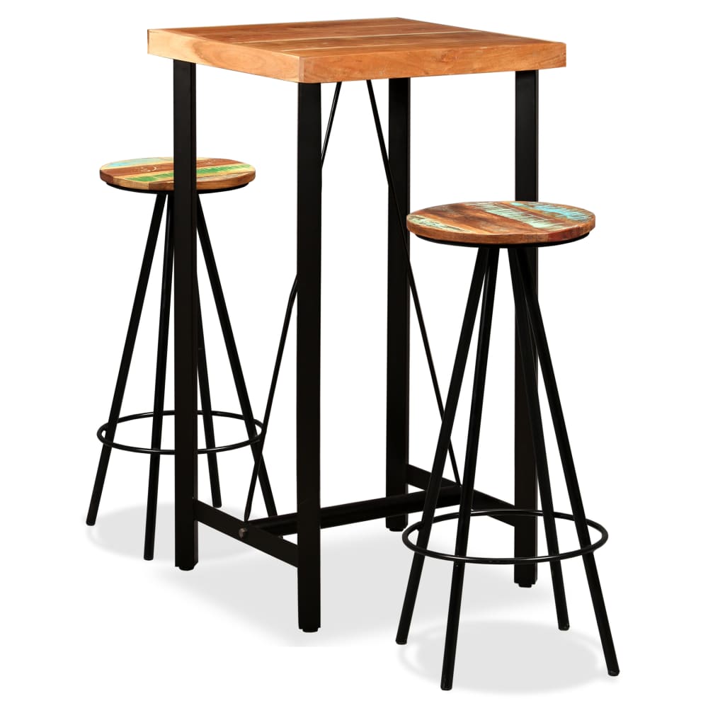 vidaXL Solid Sheesham Wood Bar Set 3/5/7/9 Piece Table Stool Bistro Seating-1