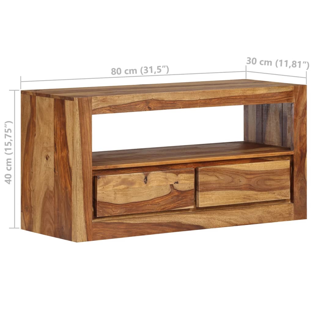 vidaXL TV Stand Solid Wood Sheesham 31.5"x11.8"x15.7"-10