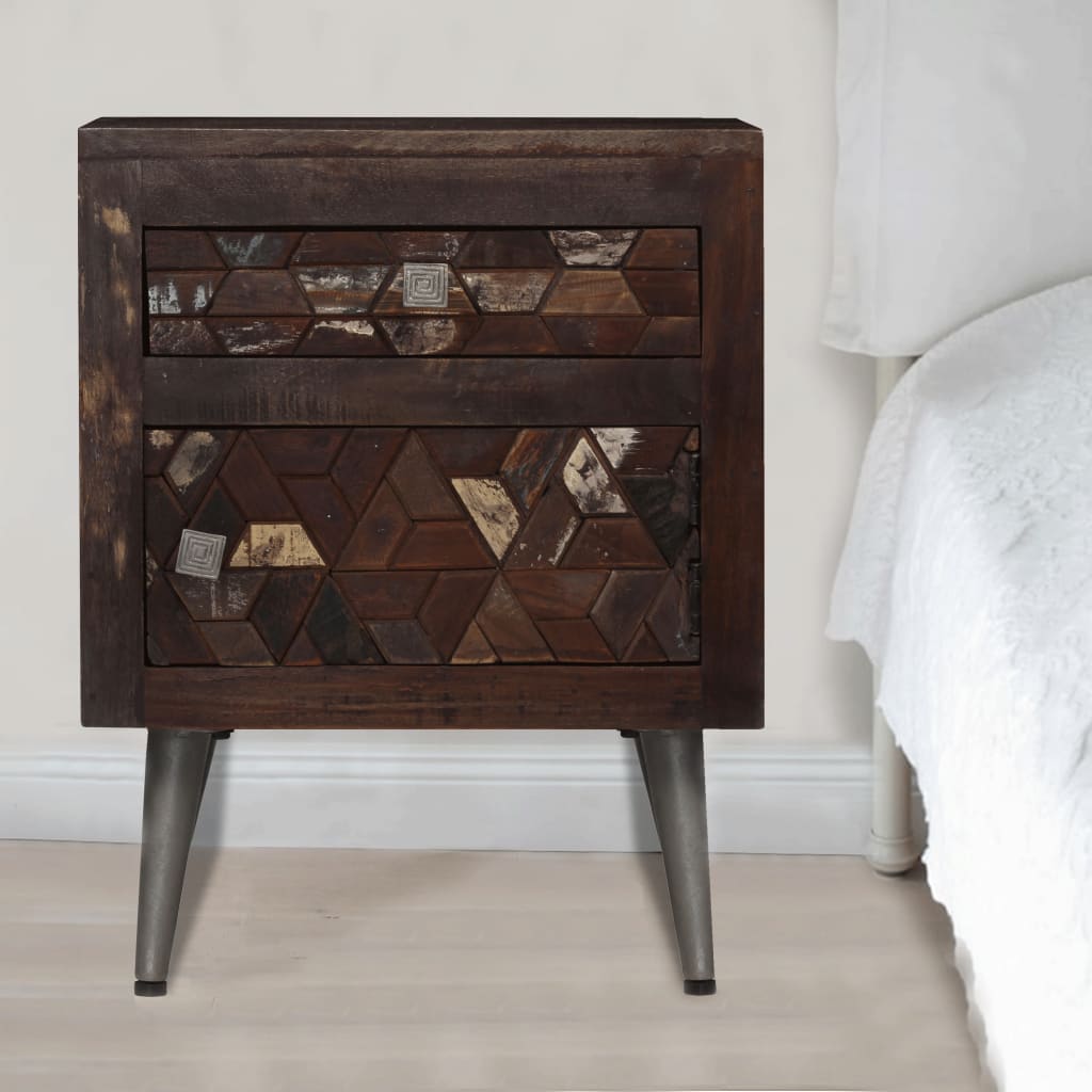 vidaXL Bedside Cabinet Solid Reclaimed Wood 15.7"x11.8"x19.6"-7