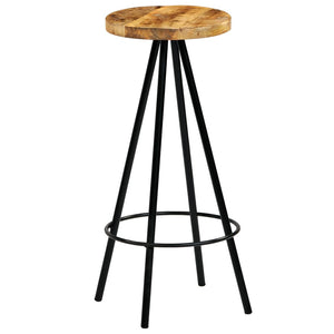 vidaXL Bar Stool Bar Seat Counter Height Island Stool for Pub Solid Mango Wood-4