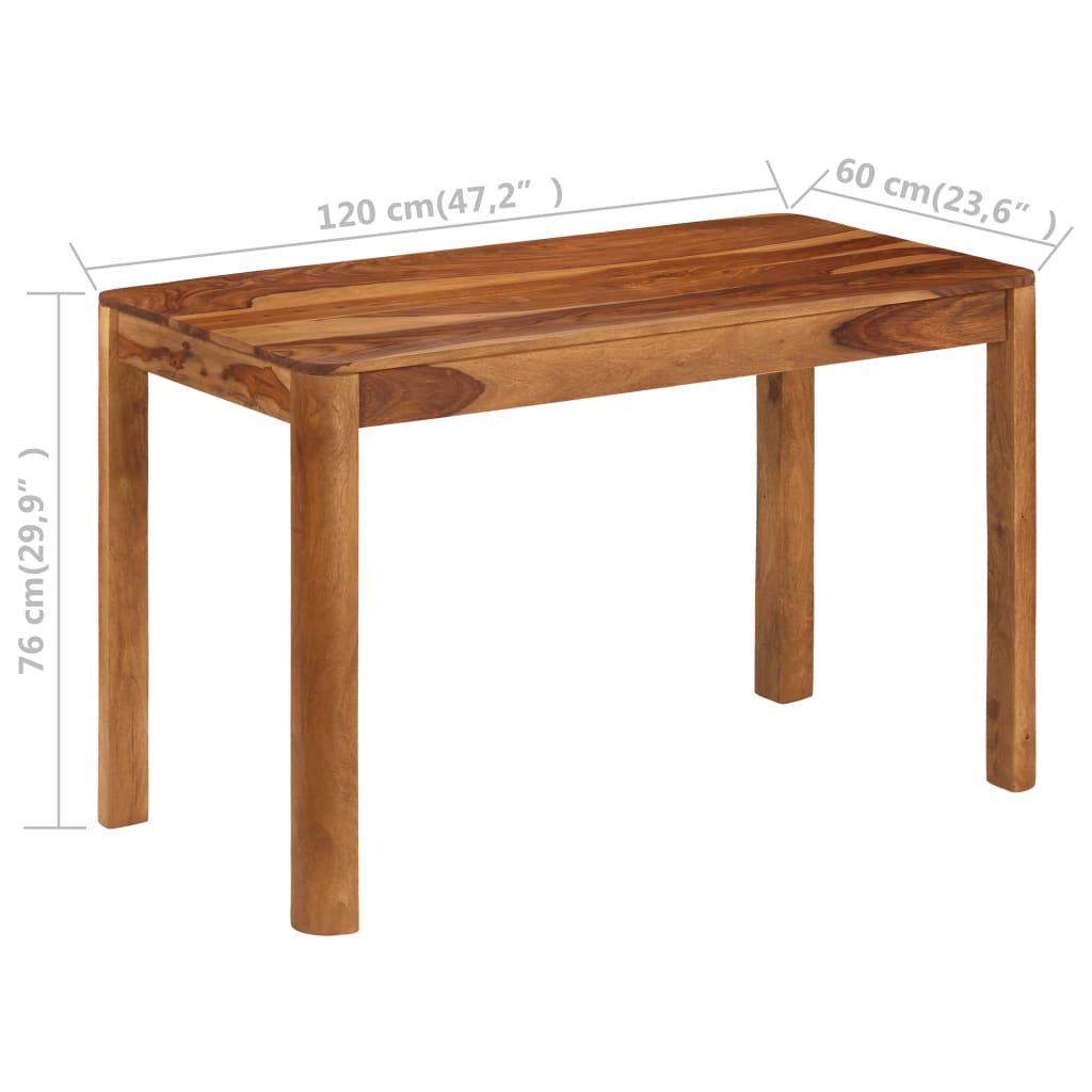 vidaXL Dining Table Kitchen Table Dining Room Dinner Table Solid Wood Sheesham-2