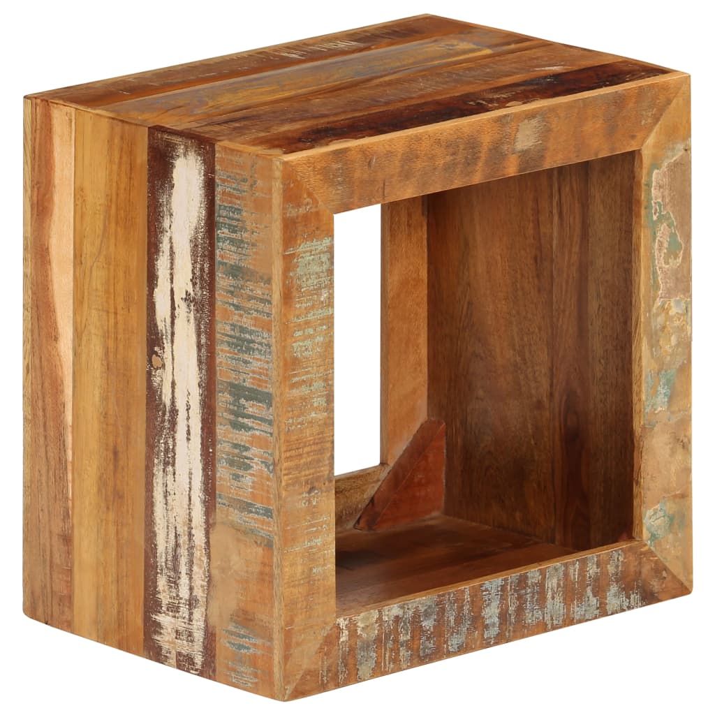 vidaXL Stool 15.7"x11.8"x15.7" Solid Reclaimed Wood-9