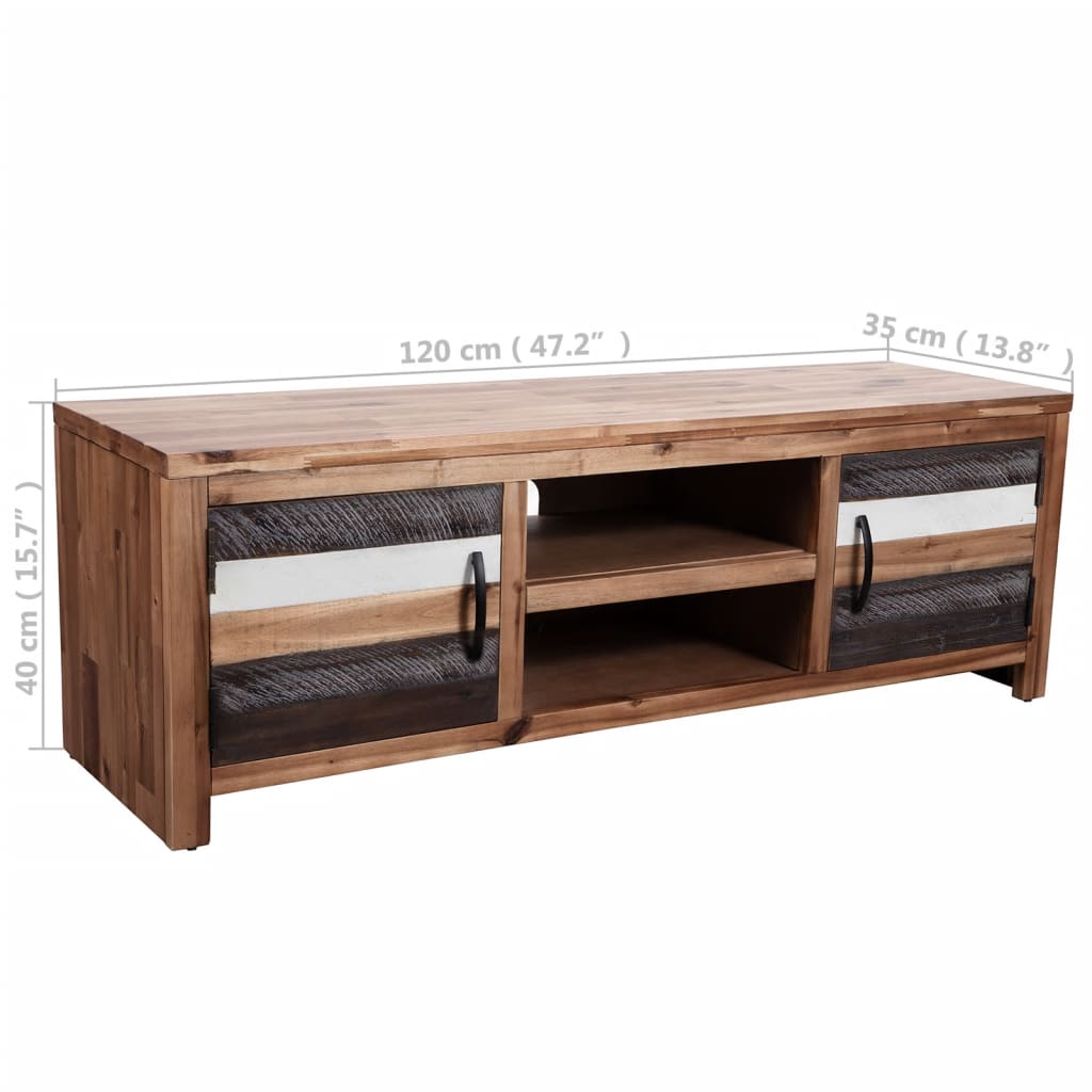 vidaXL TV Stand Solid Wood Acacia 47.2"x13.8"x15.7"-7