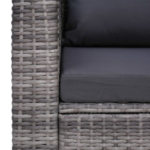 vidaXL Patio Chair with Cushion and Pillow Poly Rattan Gray-4