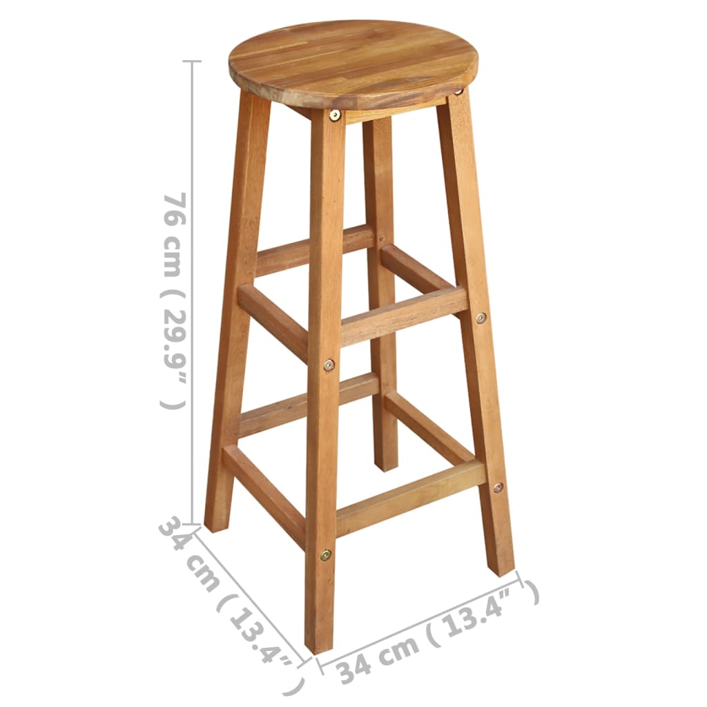 vidaXL Bar Stool Bar Seat Counter Height Stool for Pub Kitchen Solid Wood-20