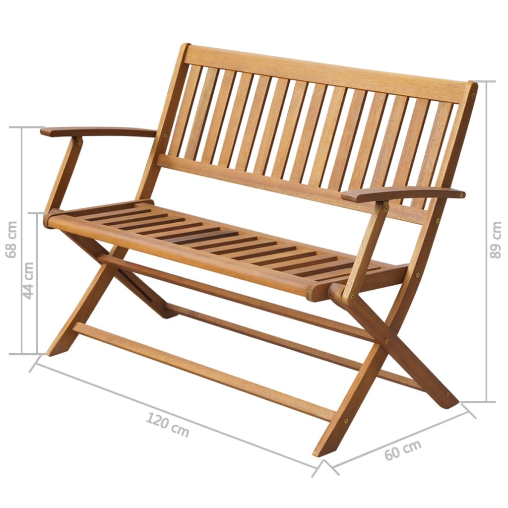 vidaXL Patio Bench 47.2" Solid Acacia Wood-3