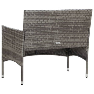 vidaXL Patio Bench 41.7" Poly Rattan Brown-1