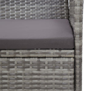 vidaXL Patio Bench 41.7" Poly Rattan Brown-4