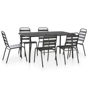 vidaXL Patio Bistro Set Patio Table and Chair Conversation Set Steel Dark Gray-19