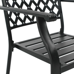 vidaXL Stackable Patio Chairs 2 pcs Steel Black-4